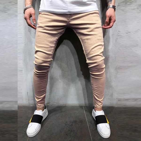 spring and autumn new men khaki solid color slim jeans men pencil pants fashion zipper cotton casual denim trousers1, Blue
spring and autumn new men khaki solid color slim jeans men pencil pants fashion zipper cotton casual denim trousers1, Blue