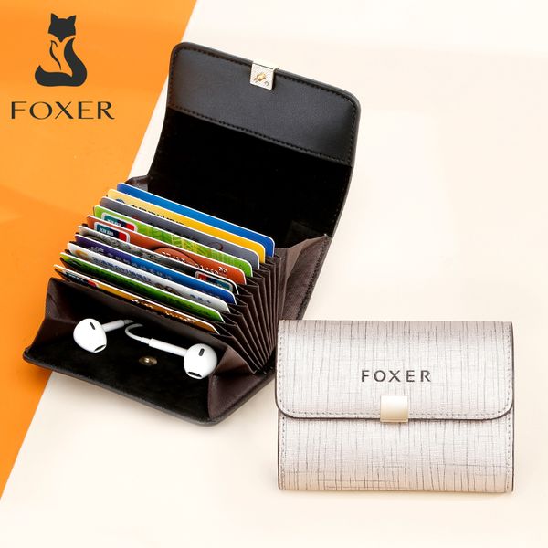 foxer brand women's id case mini wallet business card holder female purse coin packet lady mini large capacity card slot c1115, Red;black
foxer brand women's id case mini wallet business card holder female purse coin packet lady mini large capacity card slot c1115, Red;black