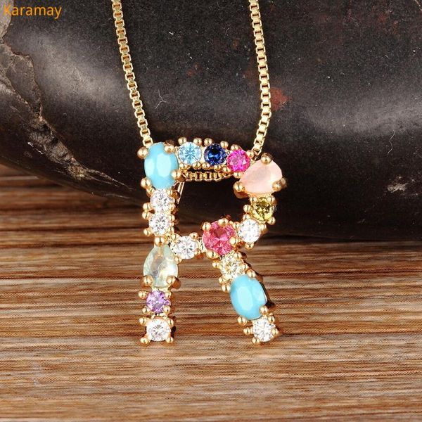 Fashion Colorful Initial Letter Necklace Multicolor Rainbow Gold Pendant Necklace for Women Girls Wedding Birthday Gifts, Silver
Fashion Colorful Initial Letter Necklace Multicolor Rainbow Gold Pendant Necklace for Women Girls Wedding Birthday Gifts, Silver