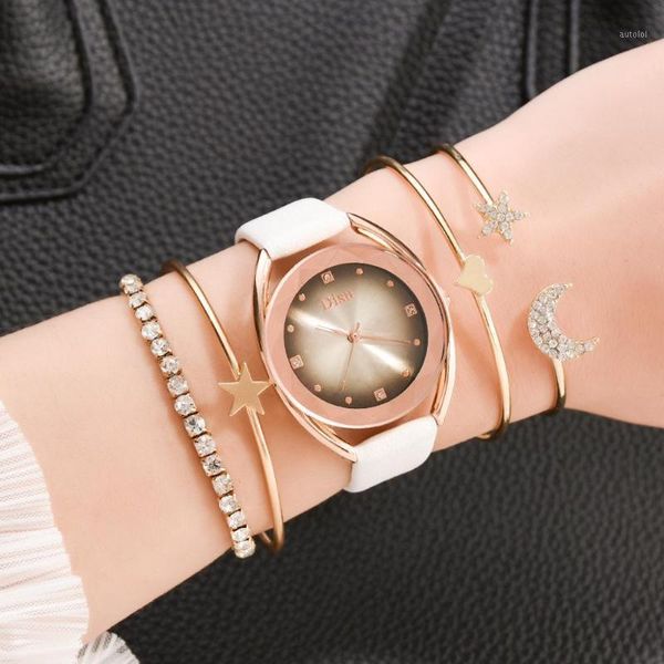 fashion 5 pcs set bracelet watches women fashion outfit rhinestone dial leather strap casual wristwatch1, Slivery;brown
fashion 5 pcs set bracelet watches women fashion outfit rhinestone dial leather strap casual wristwatch1, Slivery;brown