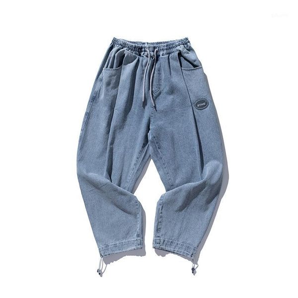bouquet of male japanese smoke strap elastic waist jeans washing foot wear white loose rich leisure haroun pants legs1, Blue
bouquet of male japanese smoke strap elastic waist jeans washing foot wear white loose rich leisure haroun pants legs1, Blue