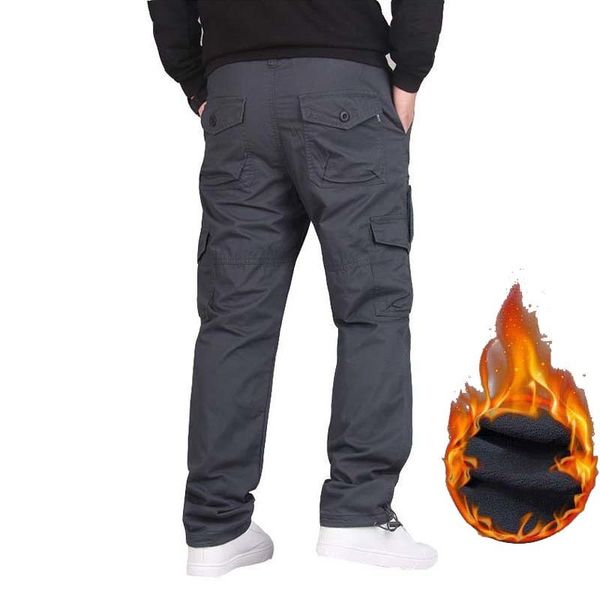thick fleece cargo pants men multi pockets military style tactical pant men's outwear straight casual camouflage trousers lj201007, Black
thick fleece cargo pants men multi pockets military style tactical pant men's outwear straight casual camouflage trousers lj201007, Black