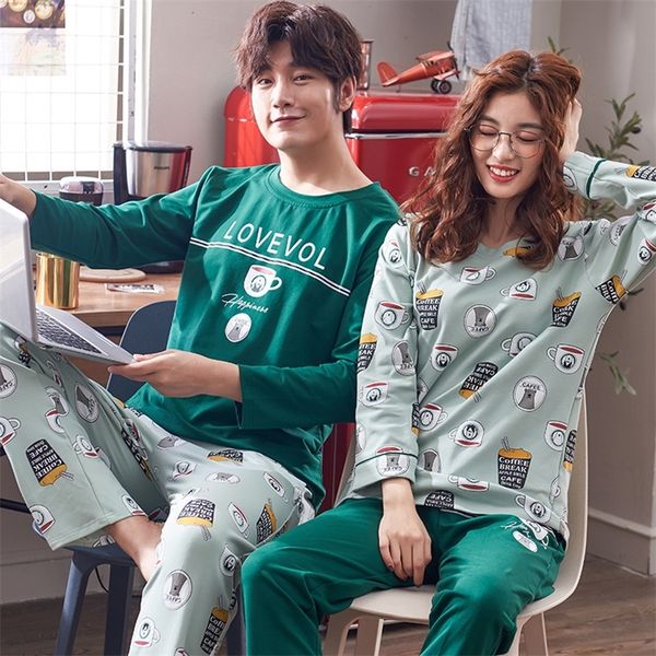 spring autumn couple pajamas 100% cotton men's pajama set long-sleeve casual men pyjamas plus size l-xxxl pijamas sleepwear lj201113, Black;brown
spring autumn couple pajamas 100% cotton men's pajama set long-sleeve casual men pyjamas plus size l-xxxl pijamas sleepwear lj201113, Black;brown
