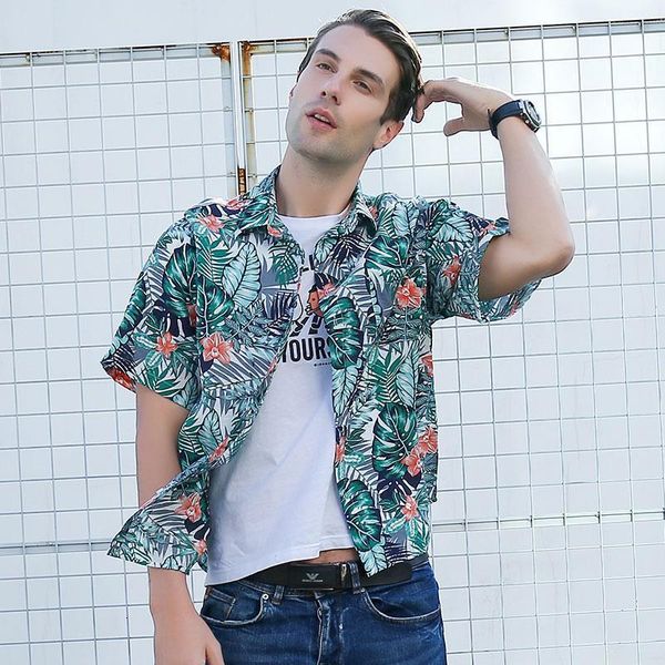 summer men's shirt trend printing short-sleeved cotton casual beach shirt men's single-breasted shirt drop shipping, White;black
summer men's shirt trend printing short-sleeved cotton casual beach shirt men's single-breasted shirt drop shipping, White;black
