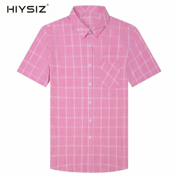 men's casual shirts hiysiz men shirt spring summer short sleeve cotton man fashion classic plaid camisa masculina with pocket h6009s1, White;black
men's casual shirts hiysiz men shirt spring summer short sleeve cotton man fashion classic plaid camisa masculina with pocket h6009s1, White;black