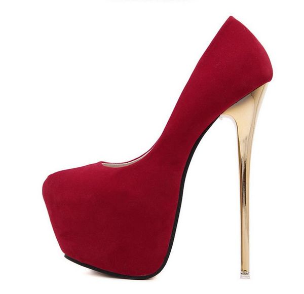 new women's high heel 16cm shoes waterproof platform single shoes suede shallow mouth female banquet high heel 16cm, Black
new women's high heel 16cm shoes waterproof platform single shoes suede shallow mouth female banquet high heel 16cm, Black