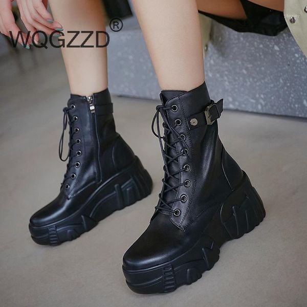 bottes femme motorcycle boots women winter shoes cow leather thick high bottom buckle round toe full balck color mid-calf boots1, Black
bottes femme motorcycle boots women winter shoes cow leather thick high bottom buckle round toe full balck color mid-calf boots1, Black