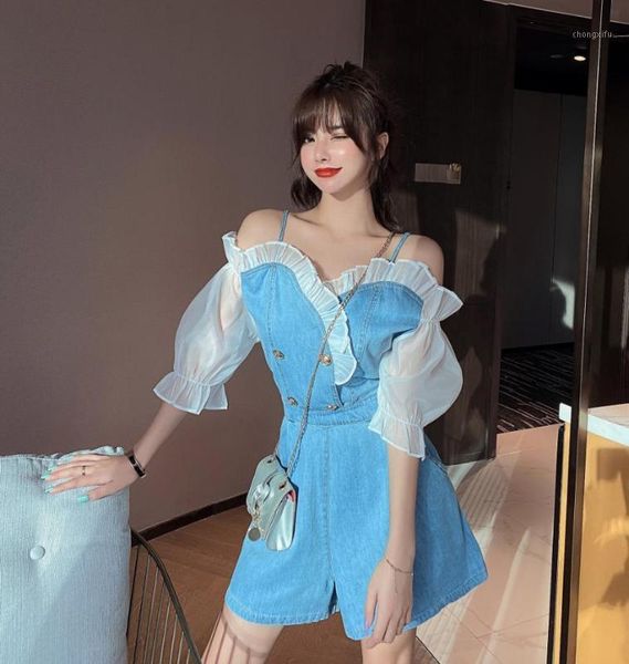 fashion new one-piece collar ruffled waist slimming one-piece denim shorts1, Black;white
fashion new one-piece collar ruffled waist slimming one-piece denim shorts1, Black;white