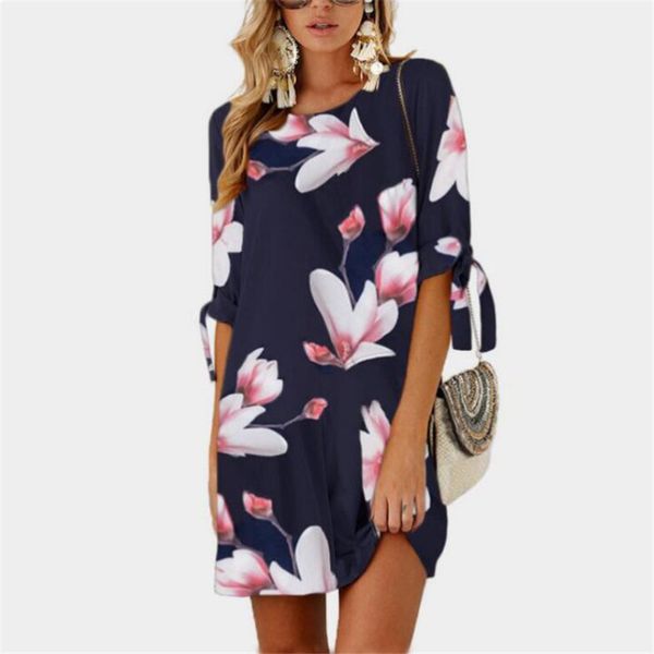 2021 new female solid floral colour chiffon imprint around the neck bow three quarters dressed lv87, Black;gray
2021 new female solid floral colour chiffon imprint around the neck bow three quarters dressed lv87, Black;gray