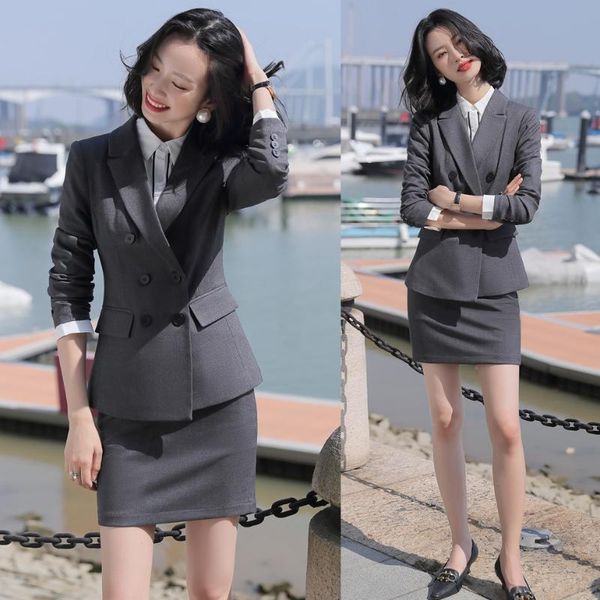formal ladies grey blazer women business suits with skirt and jacket sets elegant work office uniform styles, White
formal ladies grey blazer women business suits with skirt and jacket sets elegant work office uniform styles, White