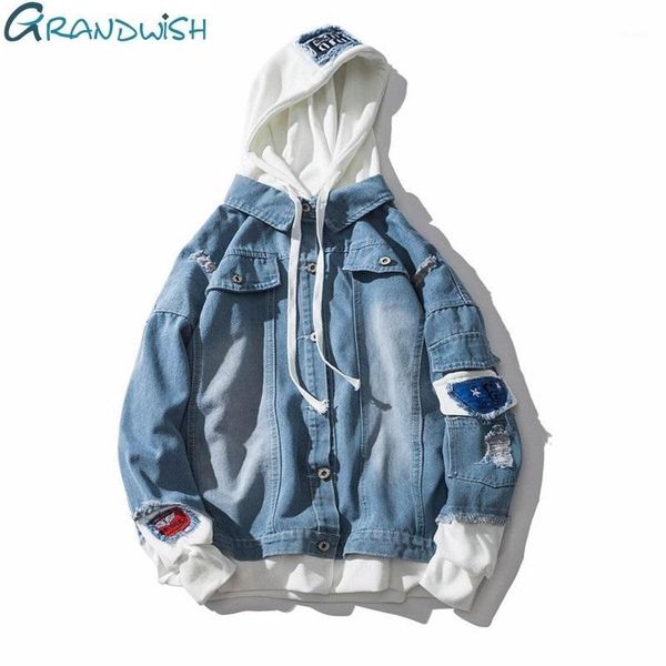 grandwish oversize denim jeans jacket men spring mens hooded jackets jeans plus size 3xl hip jacket male ,da5721, Black;brown
grandwish oversize denim jeans jacket men spring mens hooded jackets jeans plus size 3xl hip jacket male ,da5721, Black;brown