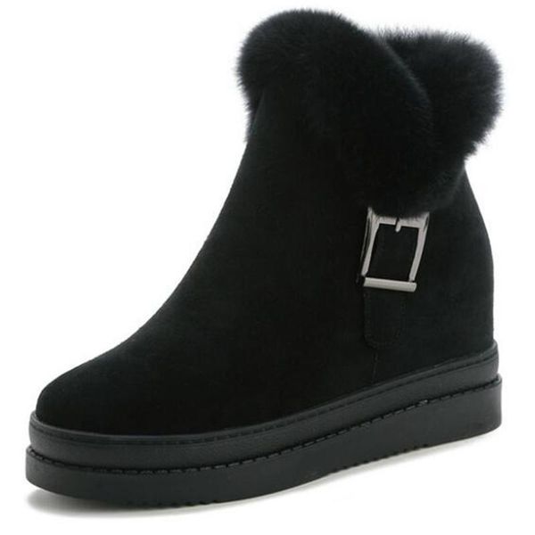 new fashion hair matte leather winter boots women snow boots increase within high heels ankle women shoes, Black
new fashion hair matte leather winter boots women snow boots increase within high heels ankle women shoes, Black