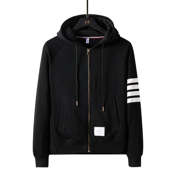 new spring and autumn tide brand sweater men's hoodie tb four bar student loose casual long sleeve cardigan coat men's coat, Black
new spring and autumn tide brand sweater men's hoodie tb four bar student loose casual long sleeve cardigan coat men's coat, Black