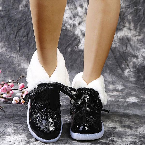 boots winter ankle ladies fashion short women pu leather female comfortable casual shoes up warm fur patent lace1, Black
boots winter ankle ladies fashion short women pu leather female comfortable casual shoes up warm fur patent lace1, Black