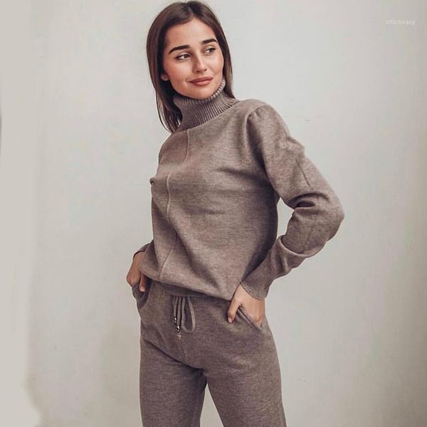 2020 women costumes sweater track suit sets solid turtleneck pullovers +long pants knitted suits autumn winter warm female sets1, Gray
2020 women costumes sweater track suit sets solid turtleneck pullovers +long pants knitted suits autumn winter warm female sets1, Gray
