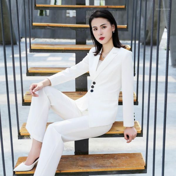 women's two piece pants formal women suit office lady work pant suits business female blazer 2 pieces set casual jacket trousers plus s, White
women's two piece pants formal women suit office lady work pant suits business female blazer 2 pieces set casual jacket trousers plus s, White