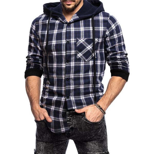 2020 autumn camisas de100 cotton moda para hombre bolsillo grande a cuadros decora la camisa casual con capucha para hombre, White;black
2020 autumn camisas de100 cotton moda para hombre bolsillo grande a cuadros decora la camisa casual con capucha para hombre, White;black
