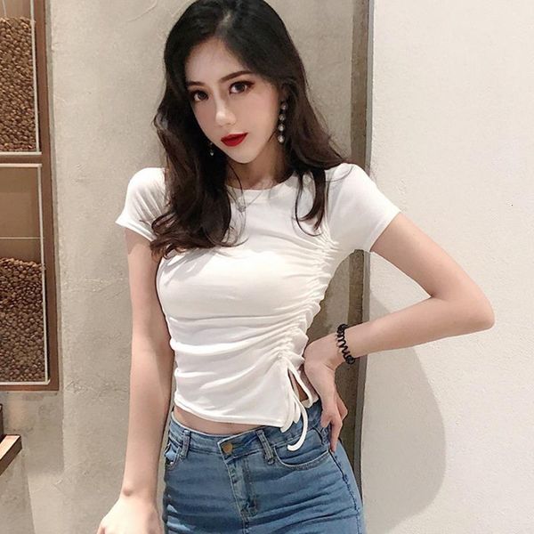 women o-neck short sleeves tee shirt female t-shirt fashion drawstring slim t-shirt drop shipping good quality, White
women o-neck short sleeves tee shirt female t-shirt fashion drawstring slim t-shirt drop shipping good quality, White
