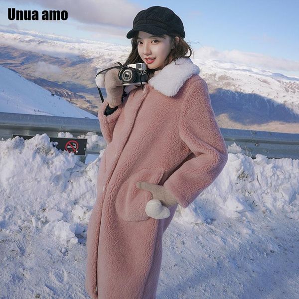 unua amo winter lambswool coat women long fashion hit color turn-down collar single-breasted design warm teddy jacket female, Black
unua amo winter lambswool coat women long fashion hit color turn-down collar single-breasted design warm teddy jacket female, Black