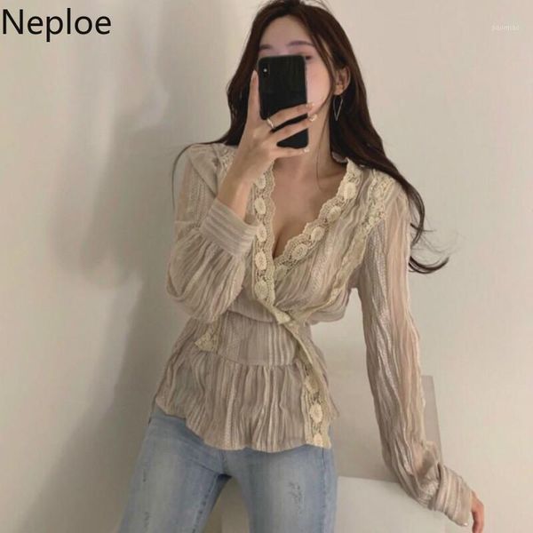 neploe lace blouse women spring 2020 korean chic v neck full sleeve ladies shirts sweet lace up slim waist female 1a5941, White
neploe lace blouse women spring 2020 korean chic v neck full sleeve ladies shirts sweet lace up slim waist female 1a5941, White