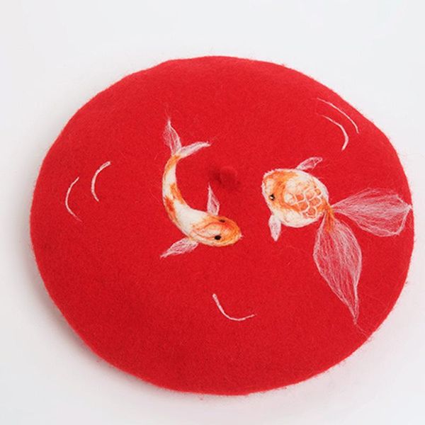 berets fashion goldfish wool red handmade felt solid autumn winter hats women beret caps for ladies harajuku headdress hat1, Blue;gray
berets fashion goldfish wool red handmade felt solid autumn winter hats women beret caps for ladies harajuku headdress hat1, Blue;gray