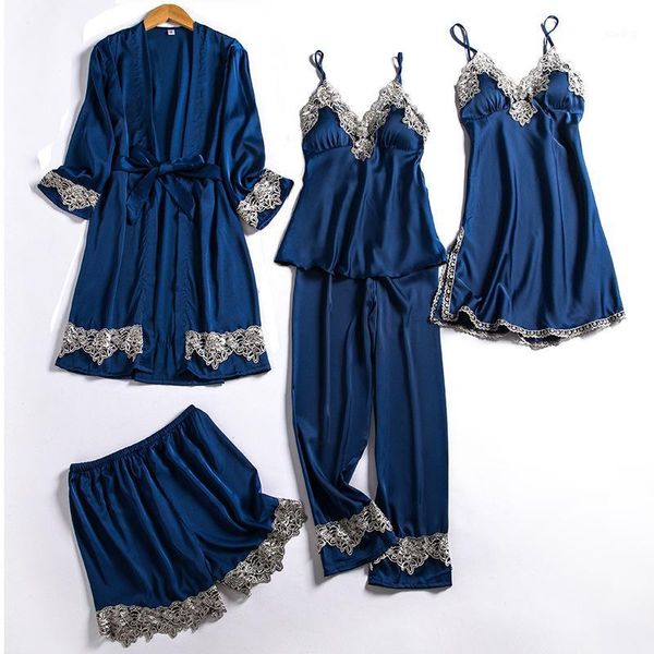women 5pcs sleepwear nightwear satin pajamas suit kimono bathrobe gown casual lace home clothes nighty&robe set nightgown1, Black;red
women 5pcs sleepwear nightwear satin pajamas suit kimono bathrobe gown casual lace home clothes nighty&robe set nightgown1, Black;red