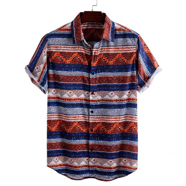 2021 new men's creative pattern national style fashion multicolor stripe printed shirtslim fit fashion floral print dress males clothes, White;black
2021 new men's creative pattern national style fashion multicolor stripe printed shirtslim fit fashion floral print dress males clothes, White;black