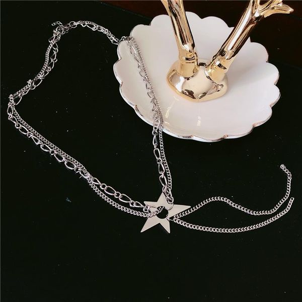 fashion net red retro cold wind five-pointed star double necklace tide people hip hop sweater chain sale, Silver
fashion net red retro cold wind five-pointed star double necklace tide people hip hop sweater chain sale, Silver