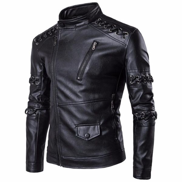 brand mens faux leather jacket coats pilot motorcycle black punk winter jacket men slim fit cross braided rope male coat
brand mens faux leather jacket coats pilot motorcycle black punk winter jacket men slim fit cross braided rope male coat