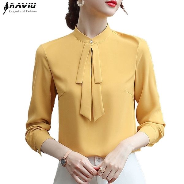 elegant women long sleeve shirt new autumn temperament yellow bow tie chiffon blouses office ladies fashion work y200828, White
elegant women long sleeve shirt new autumn temperament yellow bow tie chiffon blouses office ladies fashion work y200828, White