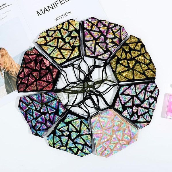 dhl colorful sequins designer masks fashion bling bling elastic earloop mouth mask protective mask wash reuse mask
dhl colorful sequins designer masks fashion bling bling elastic earloop mouth mask protective mask wash reuse mask