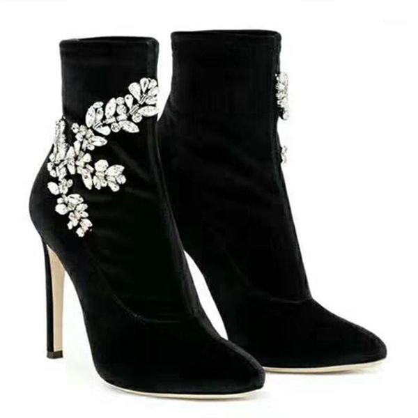 women boots ankle rhinestone decor velvet solid color female boot autumn winter high heel dress party1, Black
women boots ankle rhinestone decor velvet solid color female boot autumn winter high heel dress party1, Black
