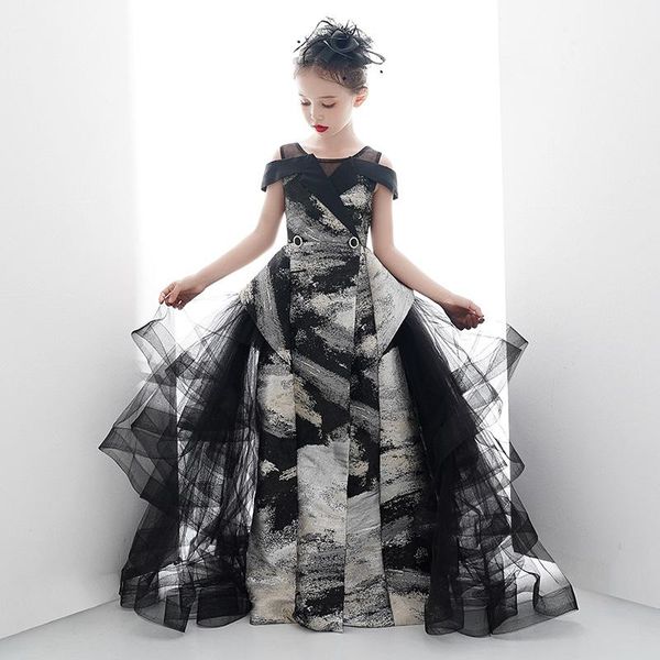 girl's dresses flower girl illusion short sequined o-neck princess floor-length luxury black lace off the shoulder kids party gown h187, Red;yellow
girl's dresses flower girl illusion short sequined o-neck princess floor-length luxury black lace off the shoulder kids party gown h187, Red;yellow