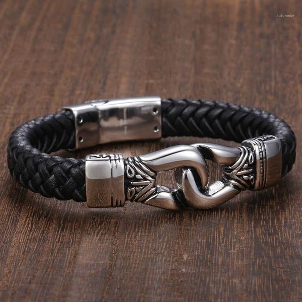 trendsmax men's leather bracelets stainless steel knot charm bracelet for male jewelry 2020 dropshipping wholesale 12mm khbm601, Black
trendsmax men's leather bracelets stainless steel knot charm bracelet for male jewelry 2020 dropshipping wholesale 12mm khbm601, Black