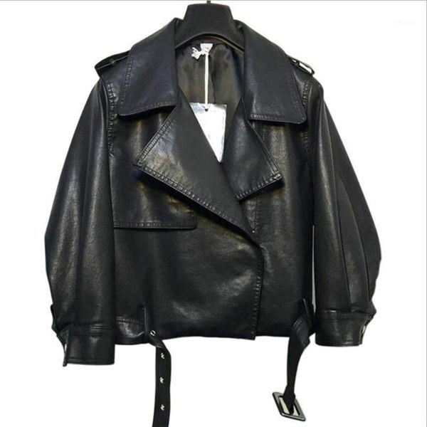 women's leather & faux vintacy autumn 2021 punk pu jackets street wear 5 colors short women casual loose outwears gothic style, Black
women's leather & faux vintacy autumn 2021 punk pu jackets street wear 5 colors short women casual loose outwears gothic style, Black