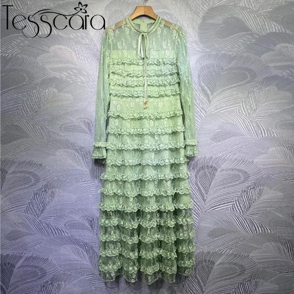 tesscara women luxury lace dress festa female long wedding party robe femme runway mesh designer green vestidos, Black;gray
tesscara women luxury lace dress festa female long wedding party robe femme runway mesh designer green vestidos, Black;gray