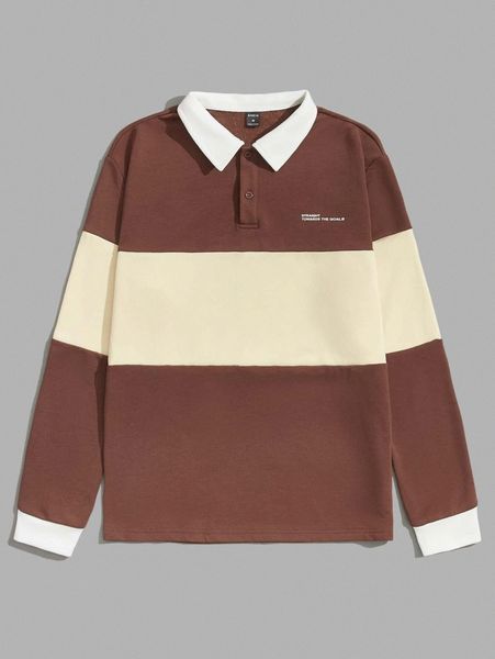 men colorblock slogan graphic polo shirt n9ts#, White;black
men colorblock slogan graphic polo shirt n9ts#, White;black