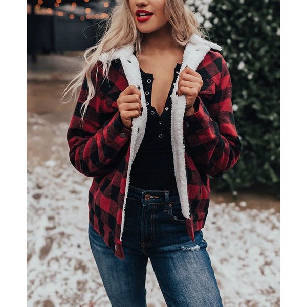 elegant casual womens loose button sherpa velo lined shirt plaid jacket lthleisure girl thick ziao, Black;brown
elegant casual womens loose button sherpa velo lined shirt plaid jacket lthleisure girl thick ziao, Black;brown