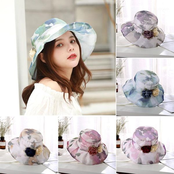women sunshade hat scrawl watercolour print flower decor adjustable mesh cap for outdoor ser881, Blue;gray
women sunshade hat scrawl watercolour print flower decor adjustable mesh cap for outdoor ser881, Blue;gray