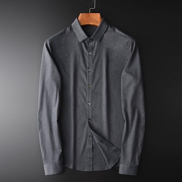 minglu grey mens shirts luxury business and casual long sleeve mens dress shirts soft solid color slim man plus size 4xl, White;black
minglu grey mens shirts luxury business and casual long sleeve mens dress shirts soft solid color slim man plus size 4xl, White;black