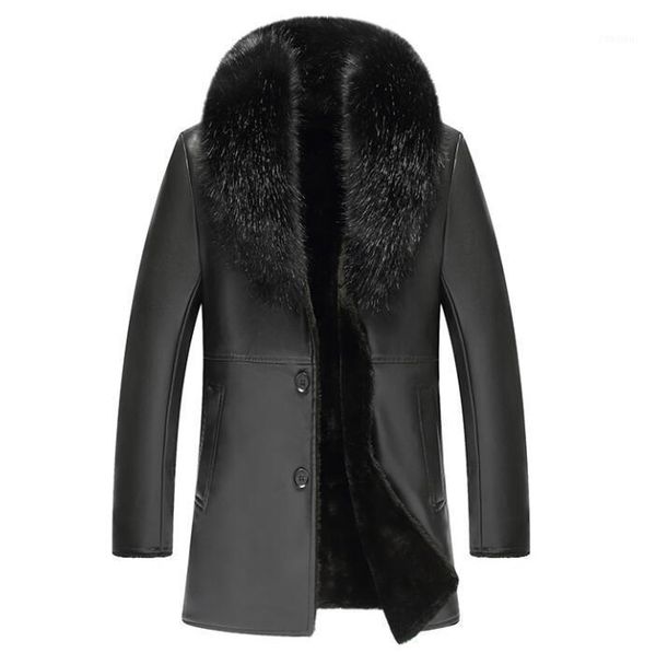 men's fur & faux mens leather jacket collar plus velvet thicken autumn motorcycle coat men jackets business middle length clothes winte, Black
men's fur & faux mens leather jacket collar plus velvet thicken autumn motorcycle coat men jackets business middle length clothes winte, Black