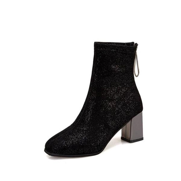 spring stretch socks mid calf boots women shoes botines mujer 2020 fashion round toe square high heels party elegant booties, Black
spring stretch socks mid calf boots women shoes botines mujer 2020 fashion round toe square high heels party elegant booties, Black