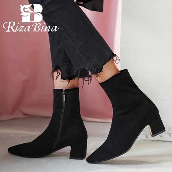 boots rizabina women ankle genuine leather pointed toe winter shoes short woman footwear size 34-39, Black
boots rizabina women ankle genuine leather pointed toe winter shoes short woman footwear size 34-39, Black