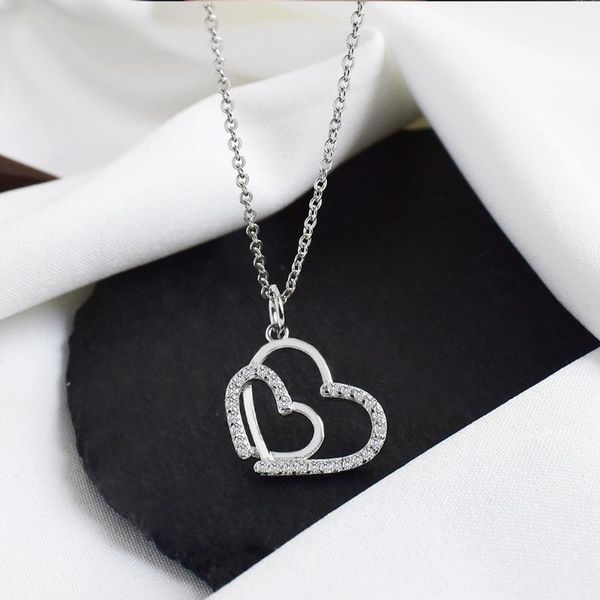 chains 925 sterling silver necklace double heart overlap pendant for women girlfriend zircon fine jewelry lover gift
chains 925 sterling silver necklace double heart overlap pendant for women girlfriend zircon fine jewelry lover gift