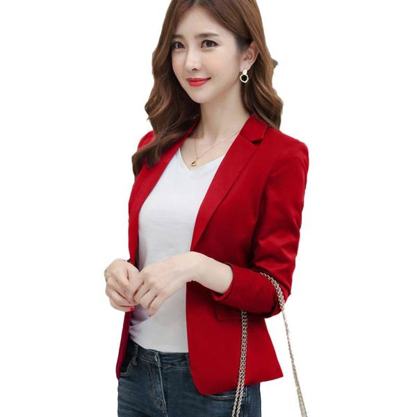 elegant office work jacket women blazer full sleeve single button solid korean female casual coat feminino kg-1038, White;black
elegant office work jacket women blazer full sleeve single button solid korean female casual coat feminino kg-1038, White;black