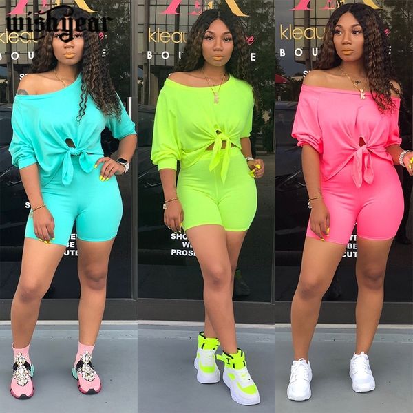 solid color summer 2 piece set women 3/4 sleeve front tie up hem crop + shorts sporting tracksuit outfits plus size xxl t200603, White
solid color summer 2 piece set women 3/4 sleeve front tie up hem crop + shorts sporting tracksuit outfits plus size xxl t200603, White