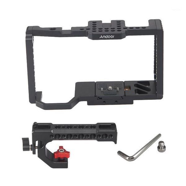 andoer camera vlog cage video stabilizer with handle grip quick release plate 1/4 inch 3/8 inch threaded holes cold shoe1
andoer camera vlog cage video stabilizer with handle grip quick release plate 1/4 inch 3/8 inch threaded holes cold shoe1