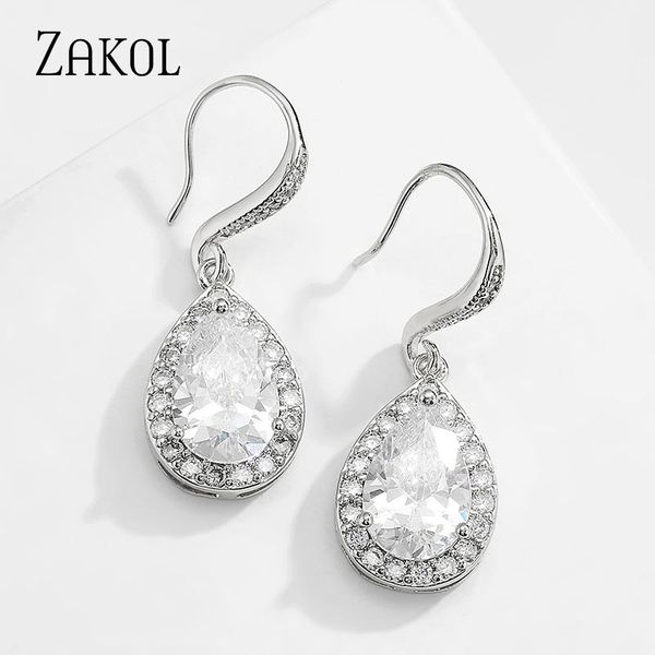 zakol new arrival luxury classic cubic zirconia women earring wedding party jewelry gilding dangle earrings fsep2630, Silver
zakol new arrival luxury classic cubic zirconia women earring wedding party jewelry gilding dangle earrings fsep2630, Silver