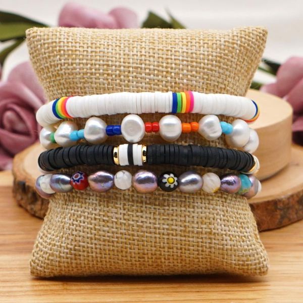 go2boho freshwater pearl bracelet women's bracelets hand made heishi disc beaded boho jewelry elastic bangles gift, Black
go2boho freshwater pearl bracelet women's bracelets hand made heishi disc beaded boho jewelry elastic bangles gift, Black