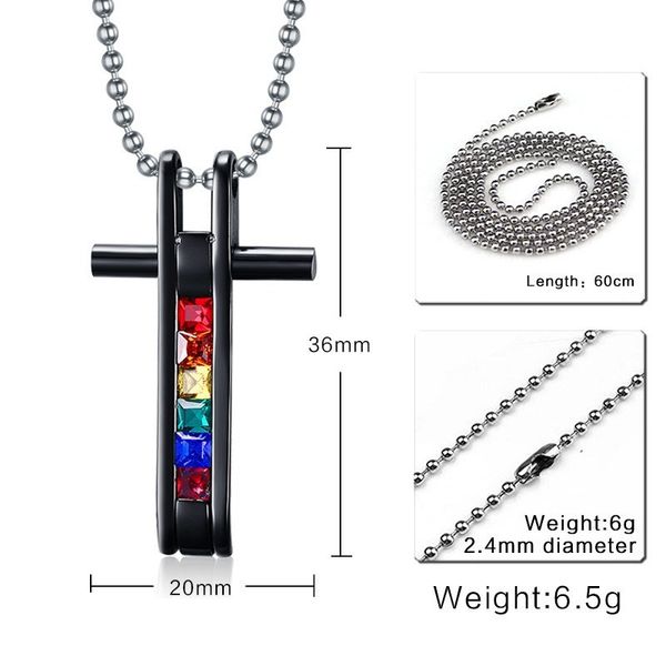 jewelry trendy crystal steel rainbow cross pendants&necklaces stainless for men women 2 colors ppn-012
jewelry trendy crystal steel rainbow cross pendants&necklaces stainless for men women 2 colors ppn-012